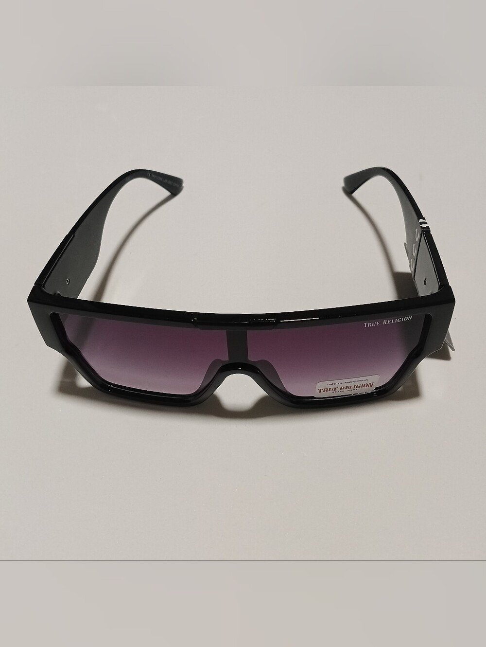 True Religion Black Frame with Purple Gradient Lenses VR-Style Sunglasses New